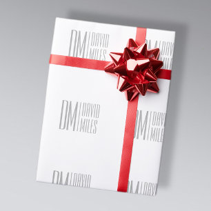 Papel De Presente Logotipo de nomes e inicializações de Cinzas mínim