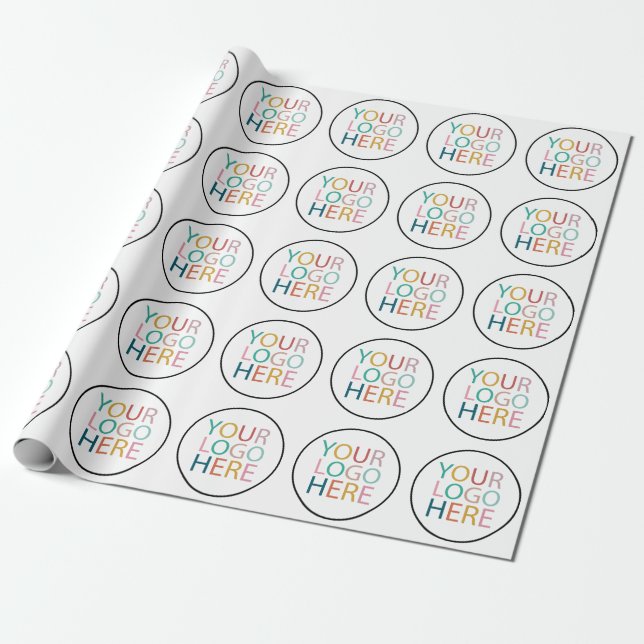 Papel De Presente Logotipo Empresarial Branco Profissional Personali (Desenrolado)