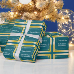 Papel De Presente Logotipo, Foto e Estrelas Elegantes, Parabéns em V