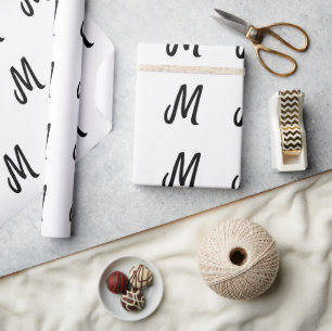 Papel De Presente logotipo monograma minimalista simples personaliza