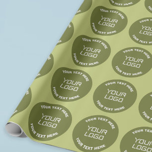 Papel De Presente Logotipo ou design carregado e texto editável em q