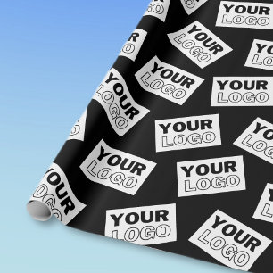 Papel De Presente Logotipo ou Qualquer Foto Colocados Aleatoriamente