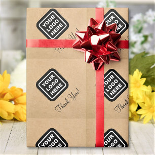 Papel De Presente Logotipo Personalizado de Negócios Estilo Kraft Ob