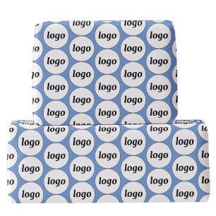 Papel De Presente Logotipo simples - Padrão comercial azul
