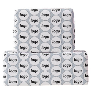 Papel De Presente Logotipo simples Padrão comercial Pó azul