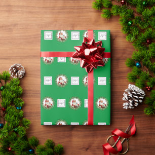 Papel De Presente Logotipo Verde Presentes de Natal Papai Noel Padrã