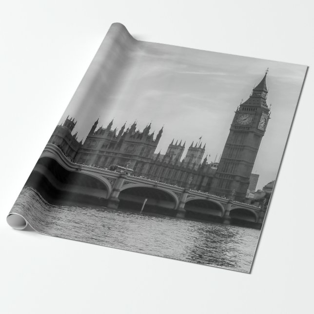 Papel De Presente Londres Inglaterra Reino Unido Parlamento (Desenrolado)