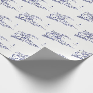 Papel De Presente Long Island The Hamptons Map VC