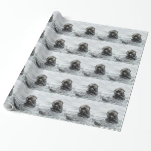 Papel De Presente Lontra Marinha Adorável