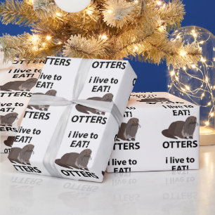 Papel De Presente Lontras Eu Vivo Para Comer Lontras Engraçadas