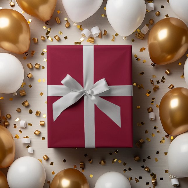 Papel De Presente Lote Clássico: Rich Burgundy Wrapping Paper Roll (Criador carregado)
