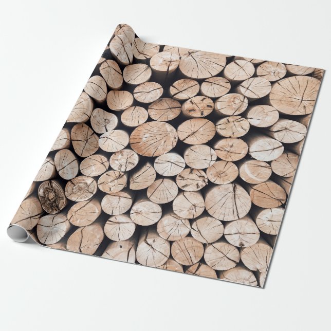 Papel De Presente Lote de madeira marrom (Desenrolado)