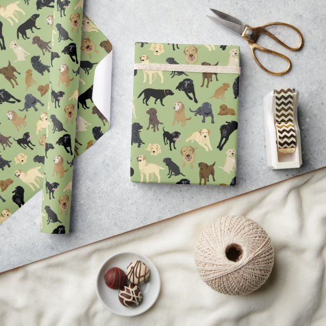 Papel De Presente Lotsa Labs em sage green roll of  (Artesanato)