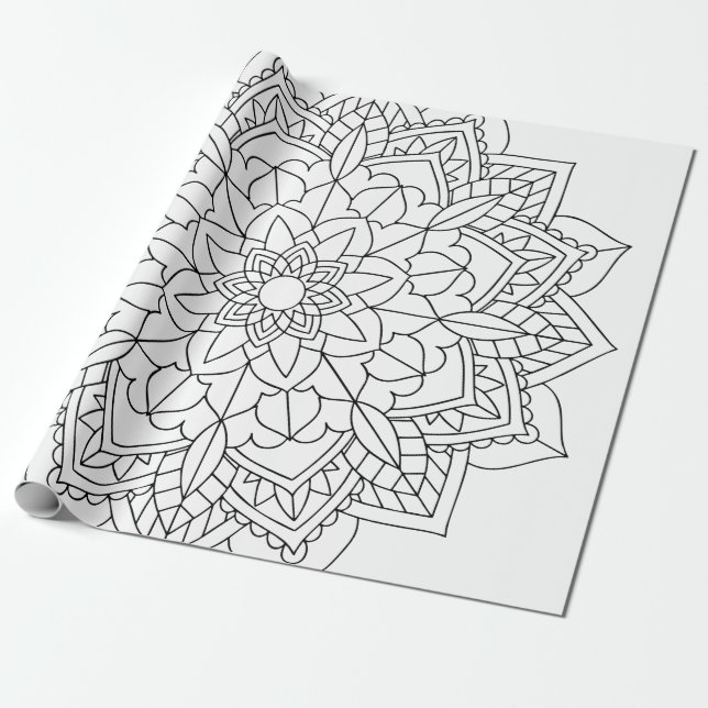 Papel De Presente Lotus Flower Mandala (Desenrolado)