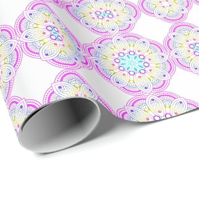 Papel De Presente Lotus Mandala Design (Ponta do rolo)