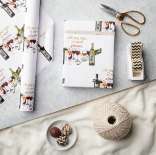 Papel De Presente Louça para vinho da SlipperyJoe com trocadilho atr