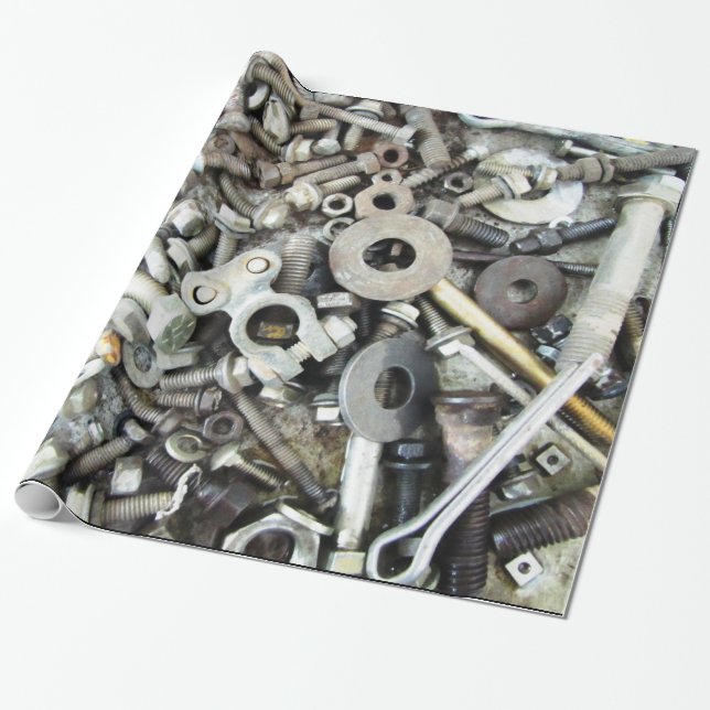 Papel De Presente Loucos e parafusos com cabeça de engrenagem Papel  (Desenrolado)