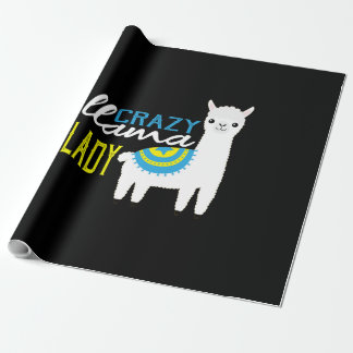Papel De Presente Loucura Branca, Alpaca Llama Lady