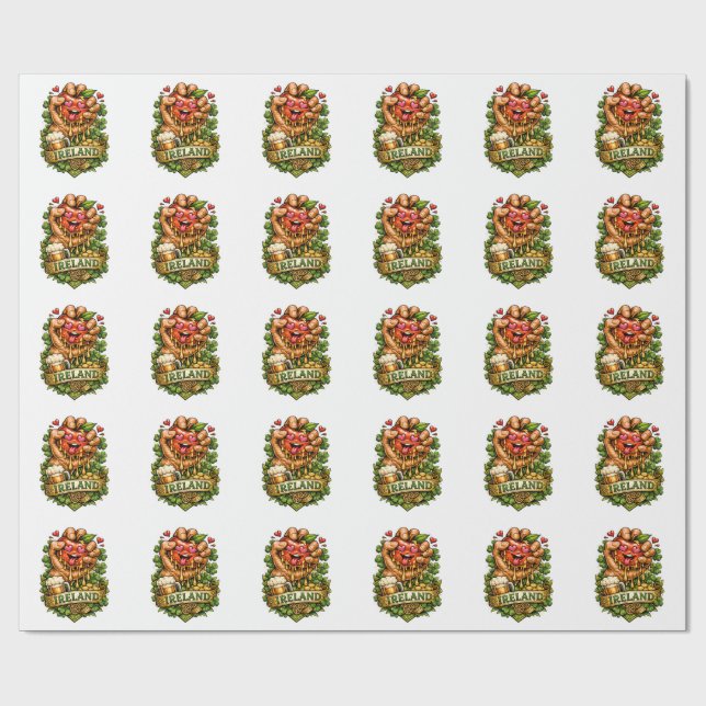 Papel De Presente Loucura da Maçã do Dia de São Patrício 🍀 (Aberto)