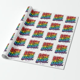 Papel De Presente Love Is Love - Rainbow Pride Quote Art