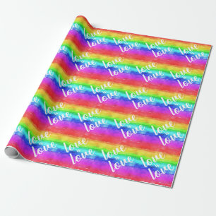 Papel De Presente Love is Love  Watercolor Rainbow  PRIDE