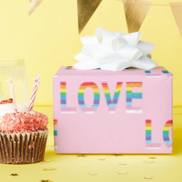 Papel De Presente LOVE LGBTQIA Rainbow, Orgulho - Letra Legal