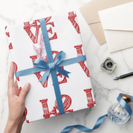 Papel De Presente LOVE Logo wrapping paper, Valentine's day gift