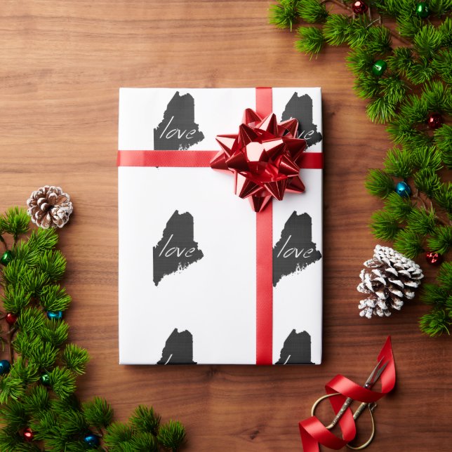 Papel De Presente Love Maine (Presente de Natal)
