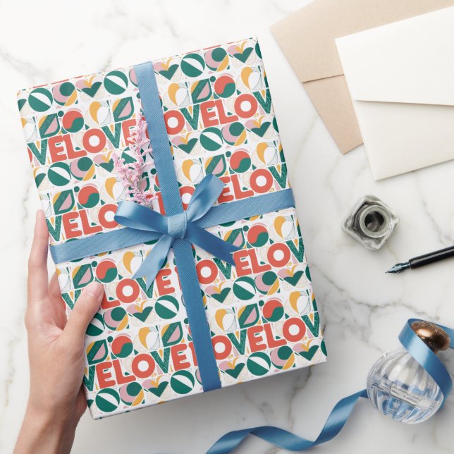 Papel De Presente LOVE print Valentines Day Love Wrapping Paper (Presentear)