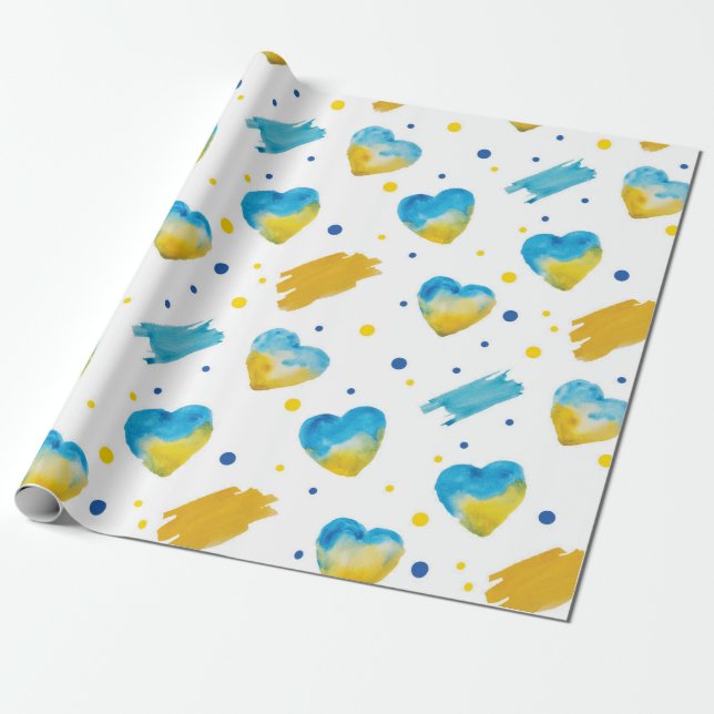 Papel De Presente Love Ukraine Watermark Pattern (Desenrolado)