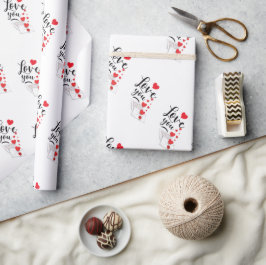 Papel De Presente Love You Wrapping Paper