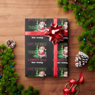 Papel De Presente  Love Yourself This Christmas Cute Cat Holiday