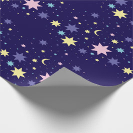 Papel De Presente Lua e estrelas.