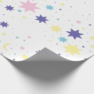 Papel De Presente Lua e estrelas.
