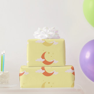 Papel De Presente Lua e estrelas