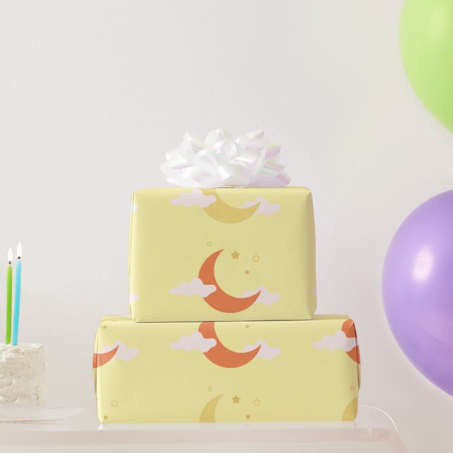 Papel De Presente Lua e estrelas (Presentes para festas)