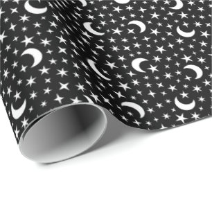 Papel De Presente Lua e estrelas