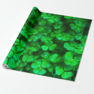 Papel De Presente Lucky Celtic Irish Green Shamrocks
