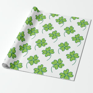 Papel De Presente Lucky Four Folha Clover
