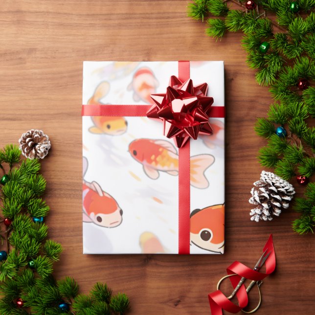 Papel De Presente Lucky Goldfish Wrapping Paper (Presente de Natal)