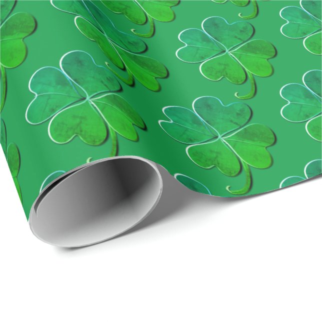 Papel De Presente Lucky Green - 4Folha (Ponta do rolo)