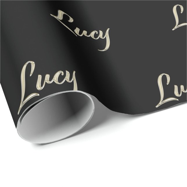 Papel De Presente Lucy white gold Handwriting Geschenkpapier (Ponta do rolo)
