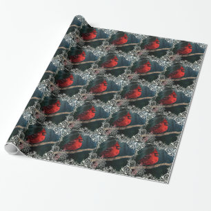 Papel De Presente Lugar branco Cardeal Vermelho Primitivo de Natal