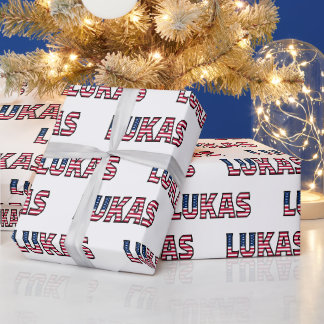 Papel De Presente Lukas Vorname Name USA US Geschenkpapier Papier