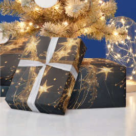 Papel De Presente Lumina Arbor – Golden Tree Gift Wrap