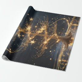 Papel De Presente Lumina Arbor – Golden Tree Gift Wrap