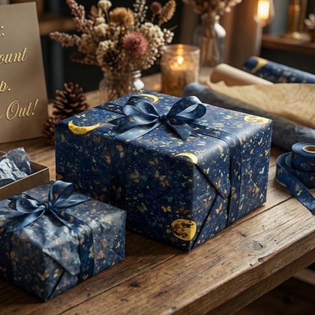 Papel De Presente Lunar Glow Celestial Moon  (Criador carregado)