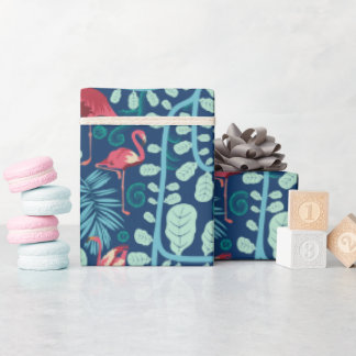 Papel De Presente Lush Flamingo Jungle