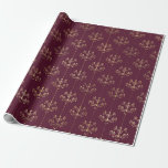 Papel De Presente Lustre Antigo Parisiense em Borgonha e Roxo<br><div class="desc">Papel de embrulho padrão de lustre vintage parisiense em vermelho borgonha e dourado.</div>