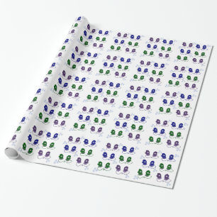 Papel De Presente Luvas Coloridas e Flocos de Neve
